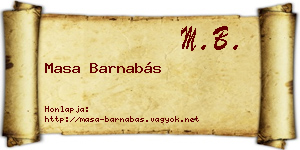 Masa Barnabás névjegykártya